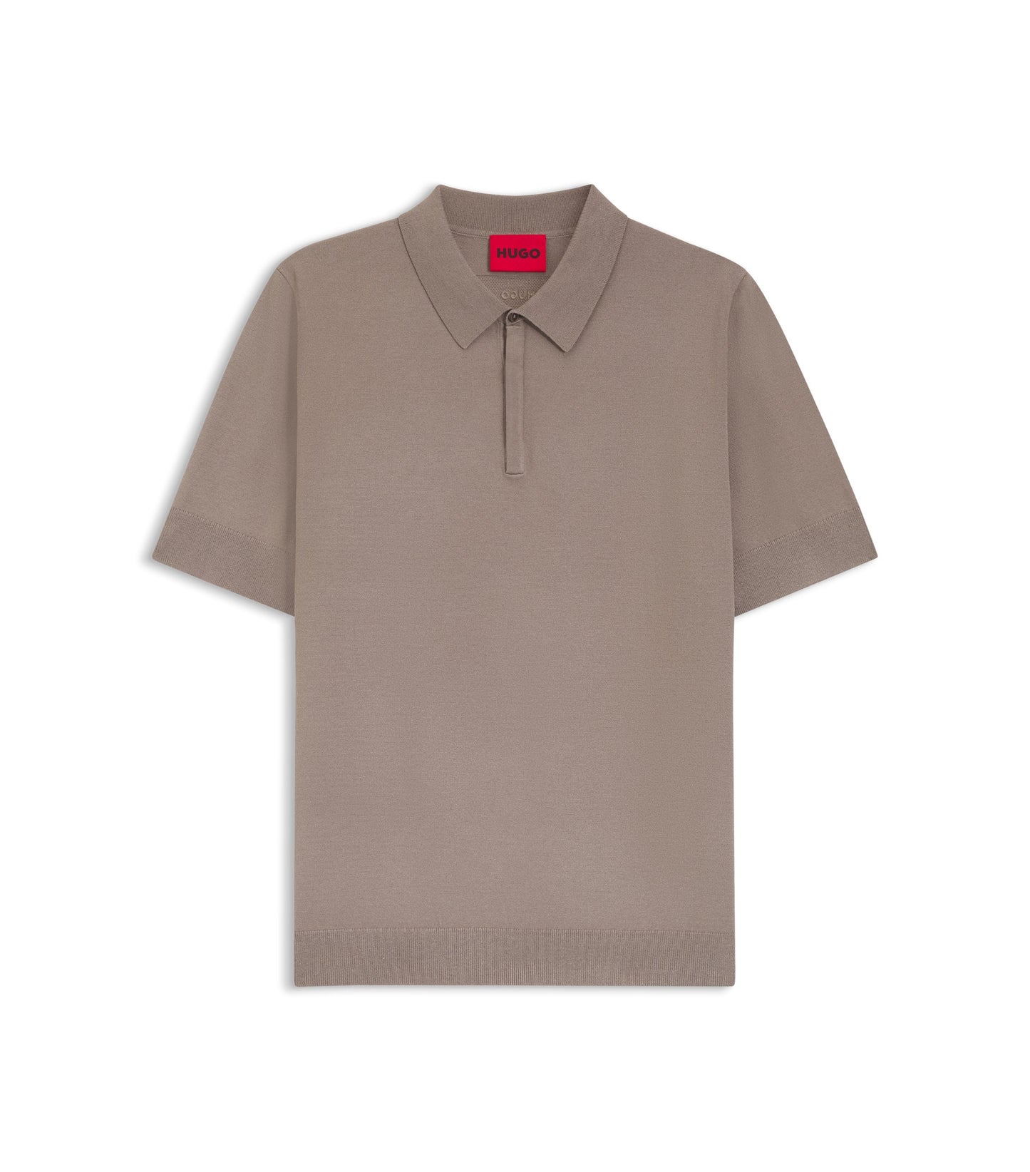Knit polo with covered placket