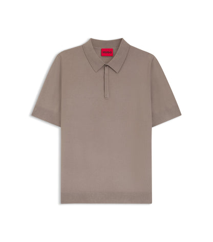 Knit polo with covered placket