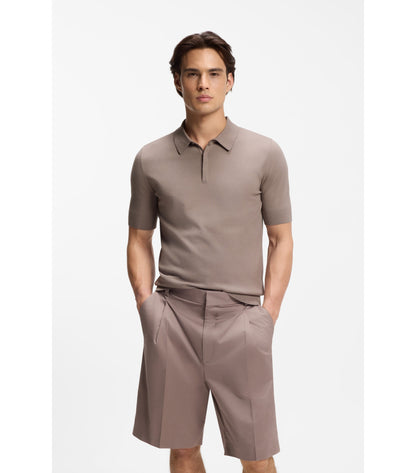 Knit polo with covered placket