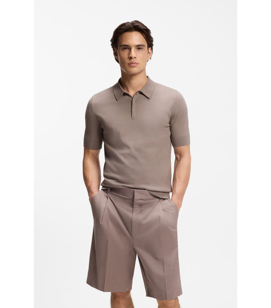 Knit polo with covered placket