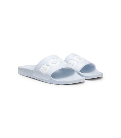 Italian-made slides with large logo detail