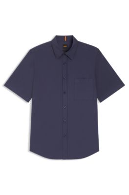 Regular-fit shirt in cotton poplin