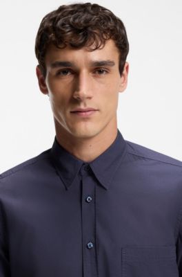 Regular-fit shirt in cotton poplin