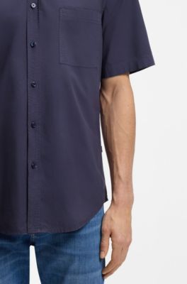 Regular-fit shirt in cotton poplin