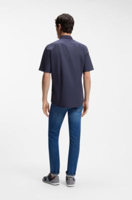 Regular-fit shirt in cotton poplin