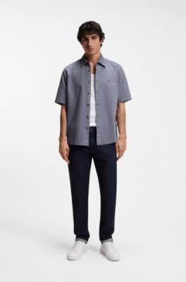 Regular-fit shirt in soft-washed Oxford cotton