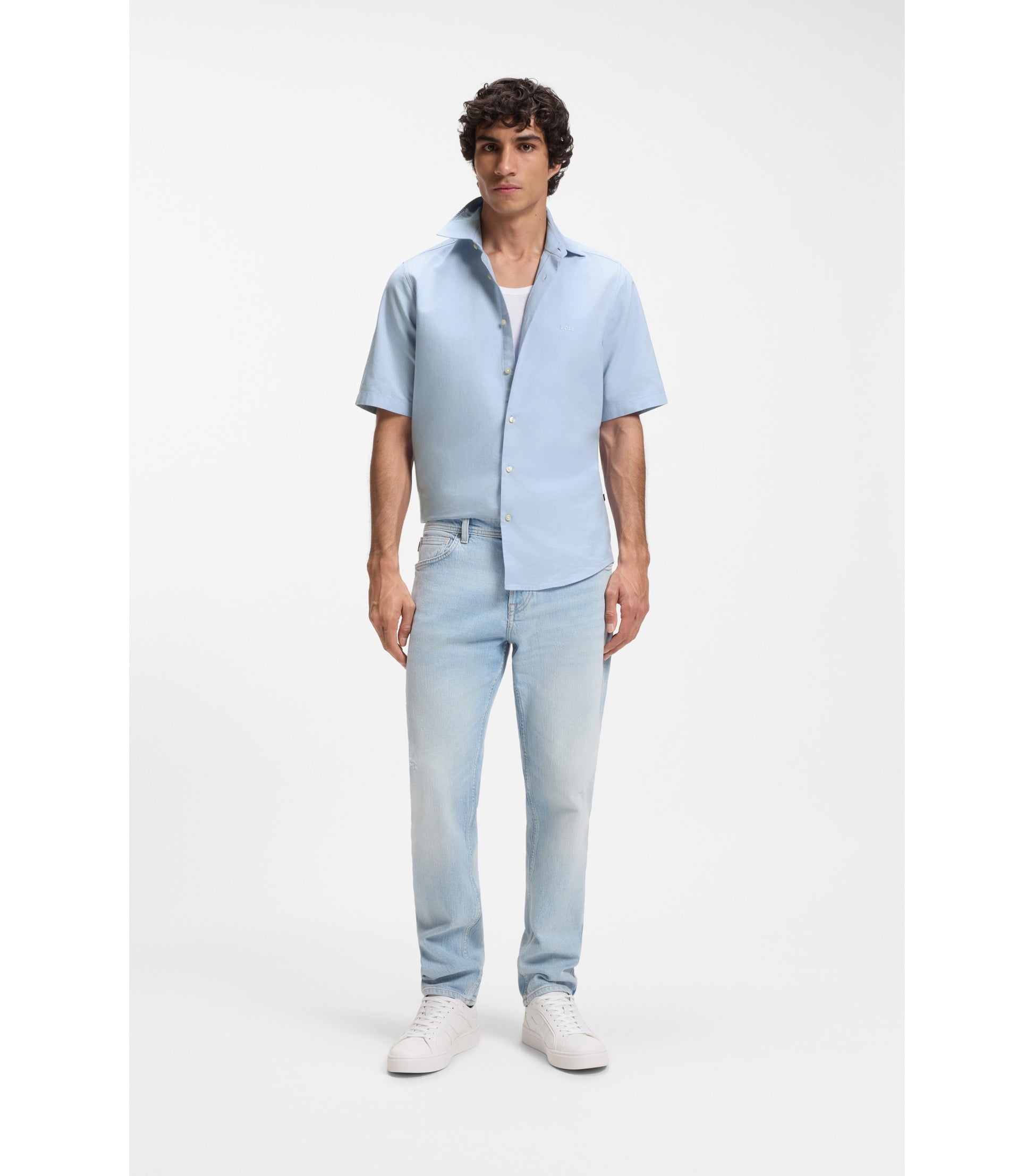 Regular-fit shirt in soft-washed Oxford cotton