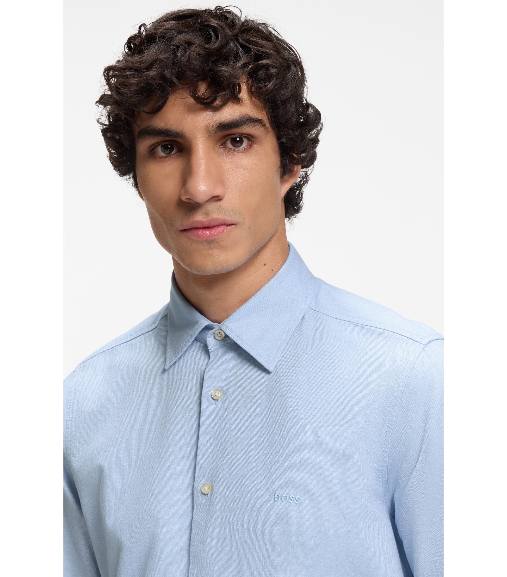 Regular-fit shirt in soft-washed Oxford cotton
