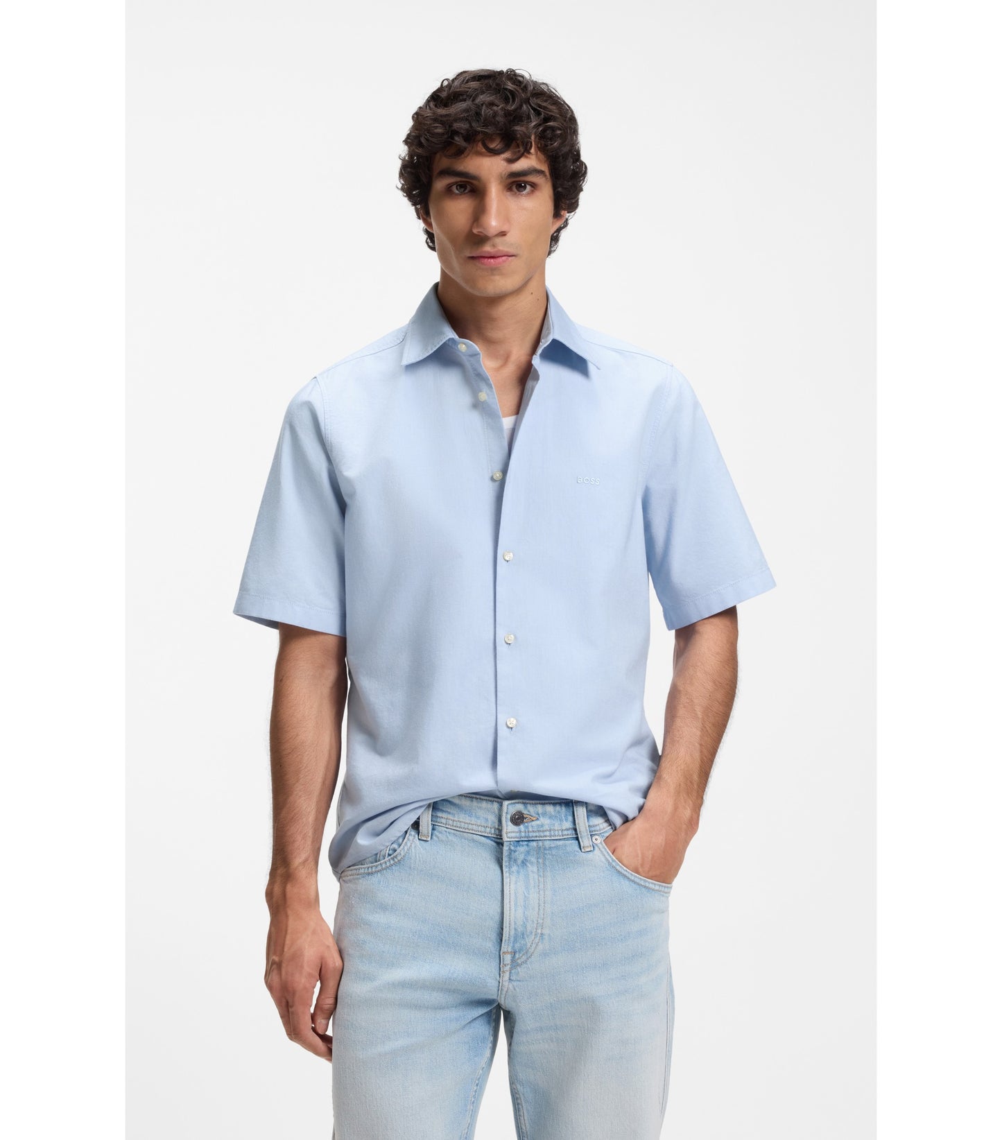 Regular-fit shirt in soft-washed Oxford cotton