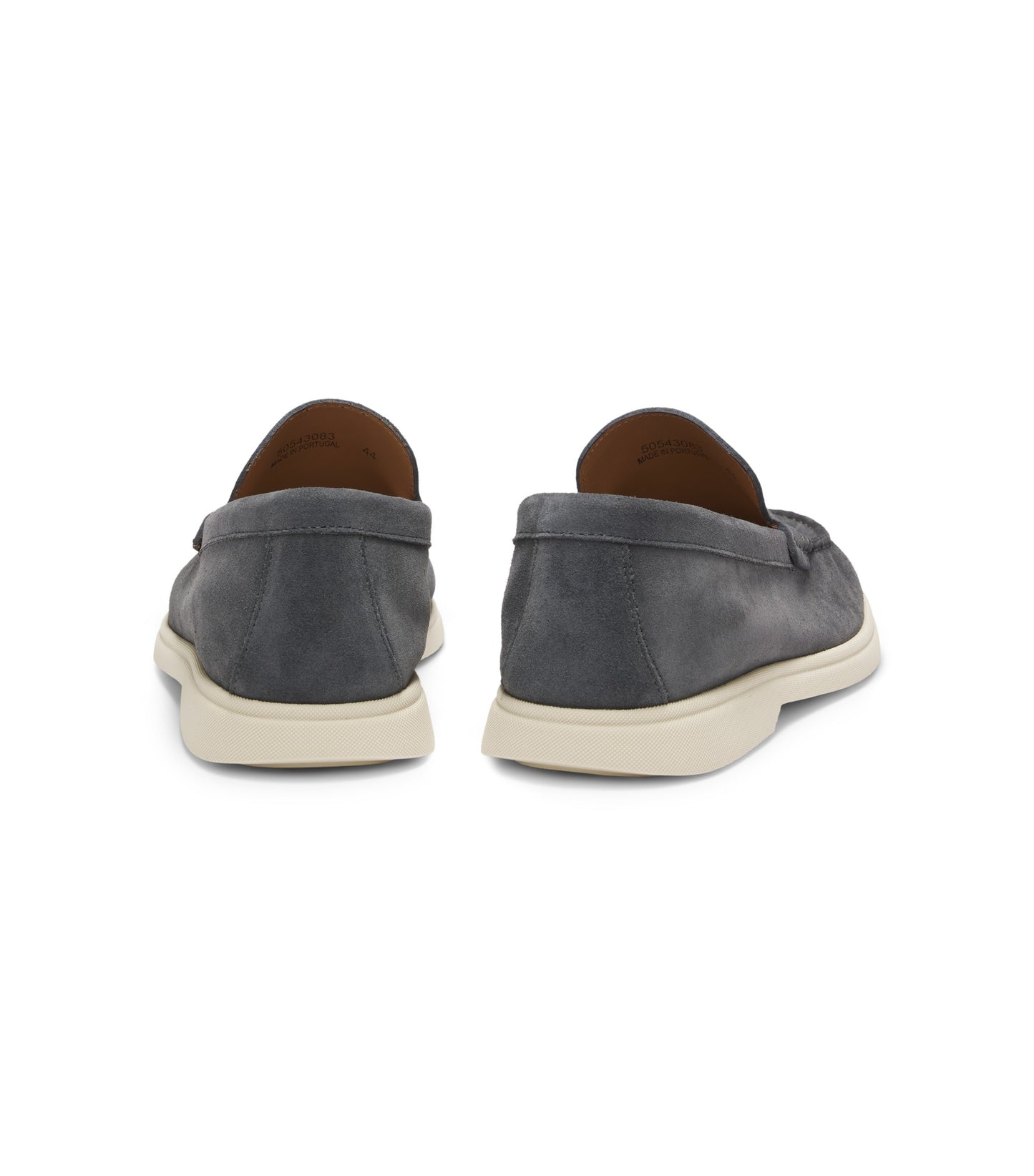 Suede loafers with embossed logo