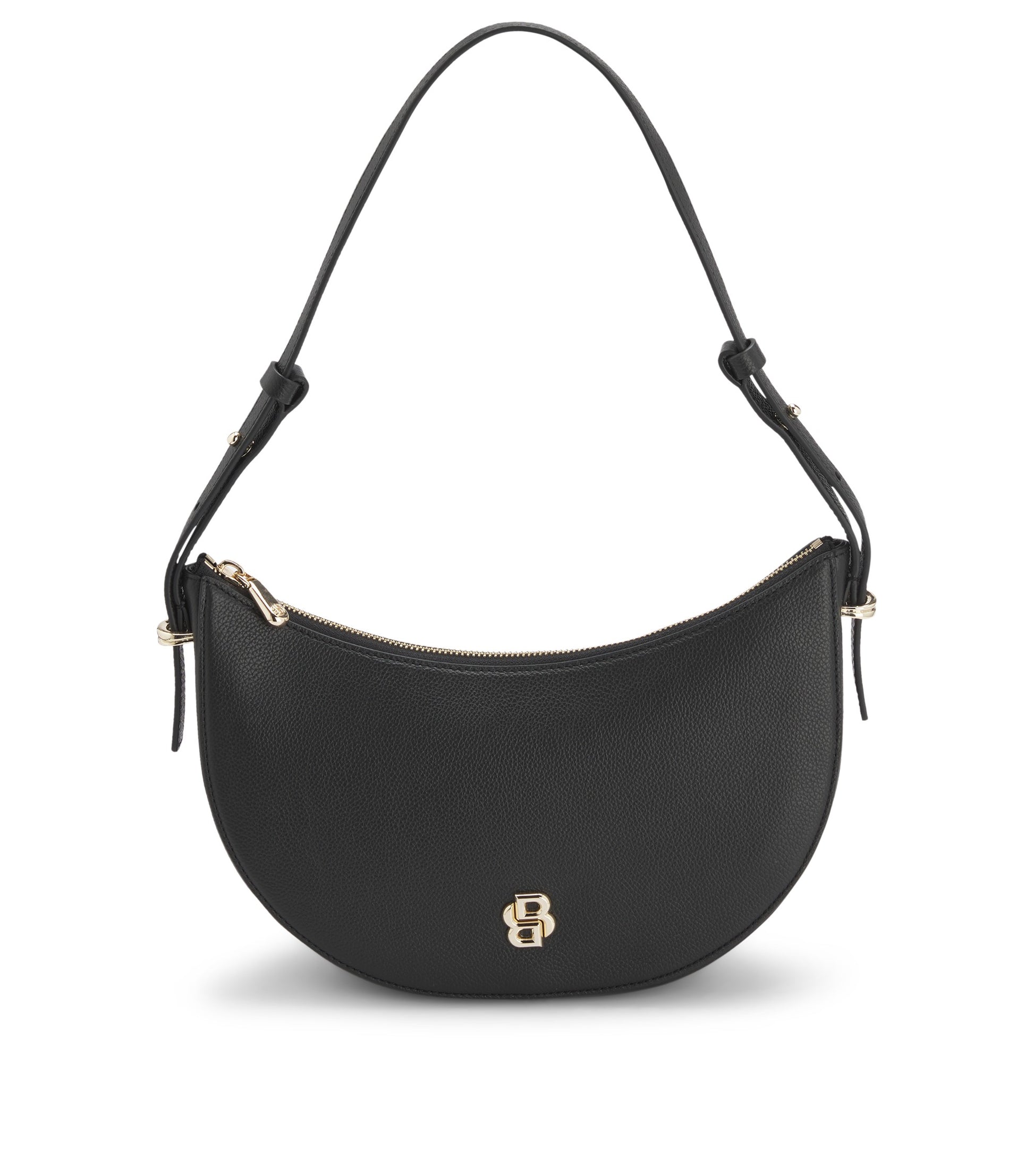 Leather shoulder bag with Double B monogram