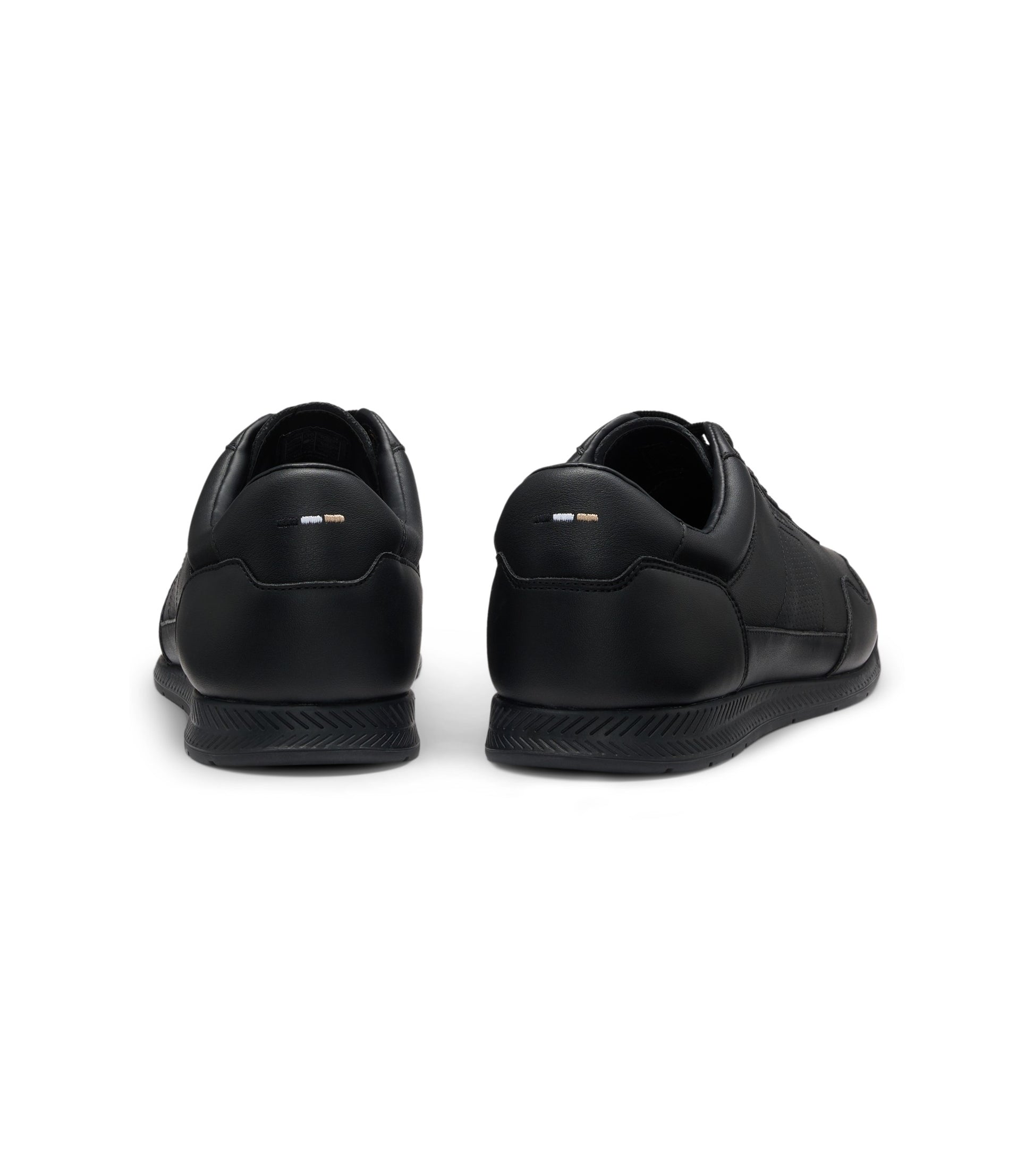 Nappa-leather trainers with gold-tone branding
