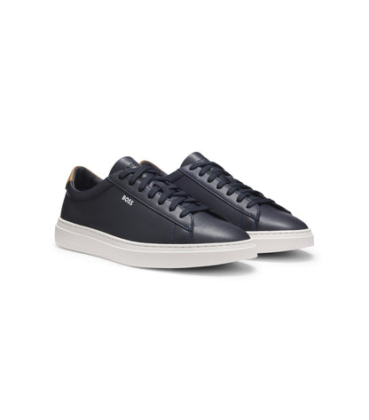Cupsole trainers in leather with signature-stripe stitching