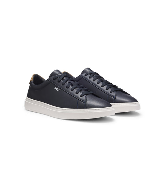 Cupsole trainers in leather with signature-stripe stitching
