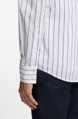 Regular-fit shirt in printed cotton poplin