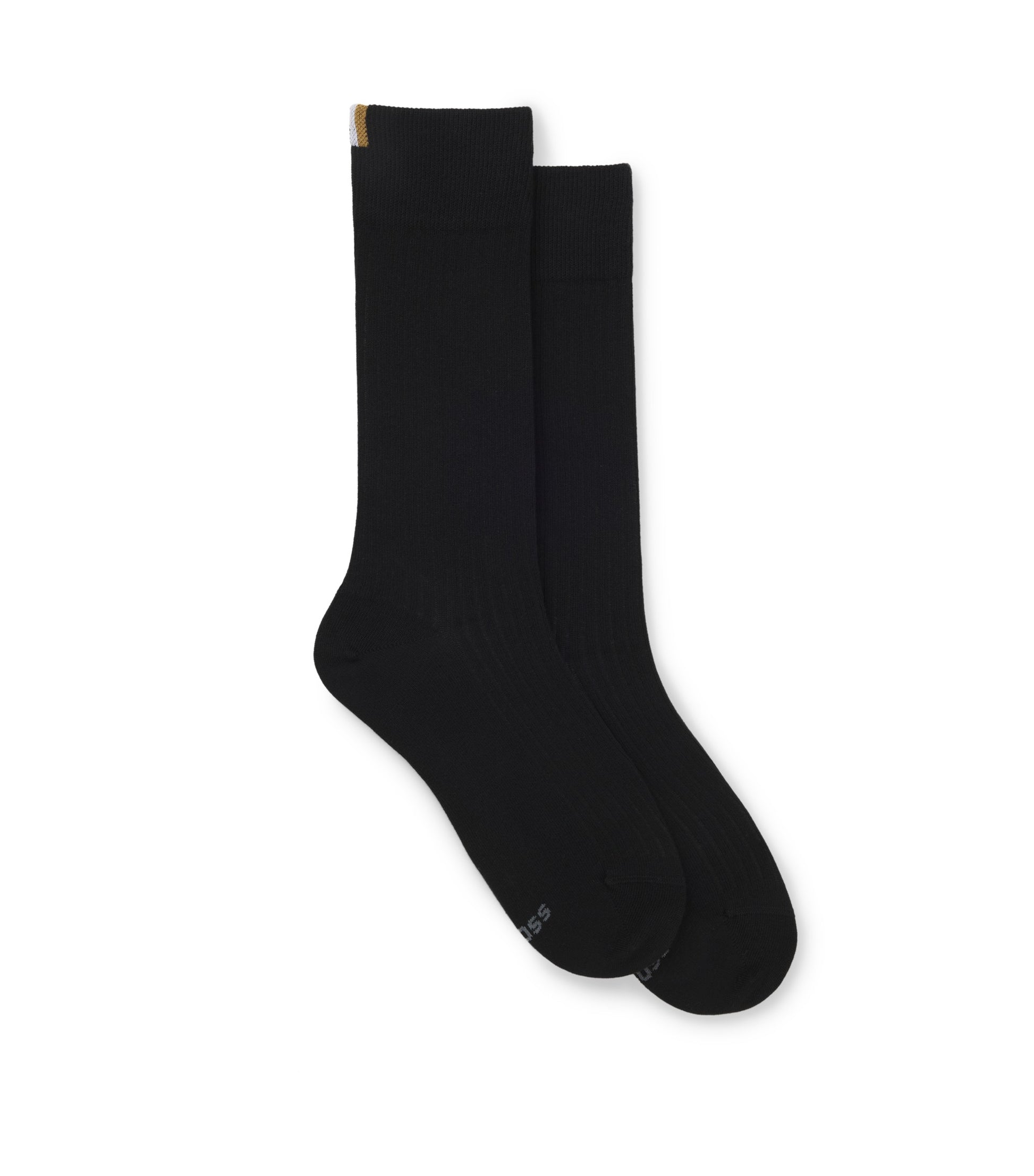 Two-pack of regular-length socks with ribbed structure