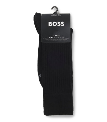 Two-pack of regular-length socks with ribbed structure