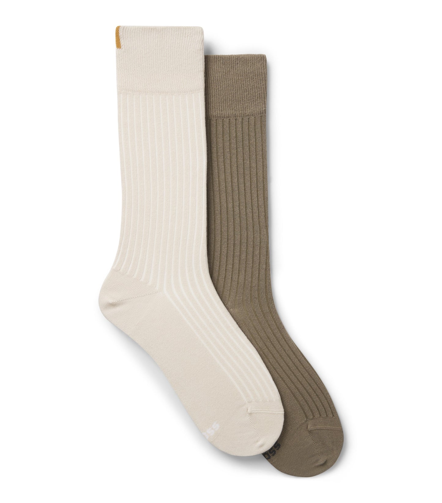 Two-pack of regular-length socks with ribbed structure