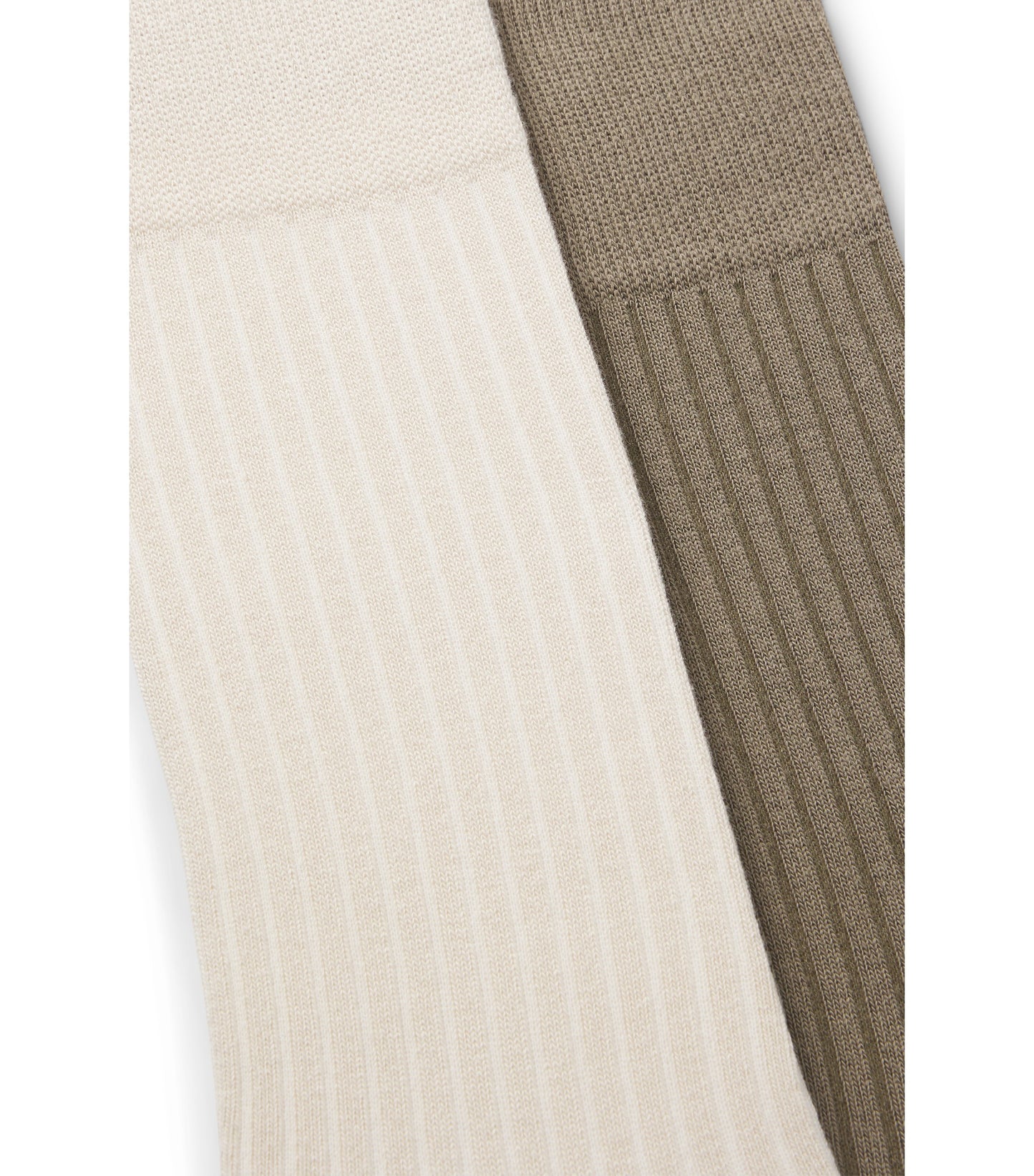 Two-pack of regular-length socks with ribbed structure