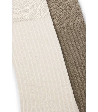 Two-pack of regular-length socks with ribbed structure