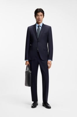 Slim-fit shirt in easy-iron stretch-cotton poplin