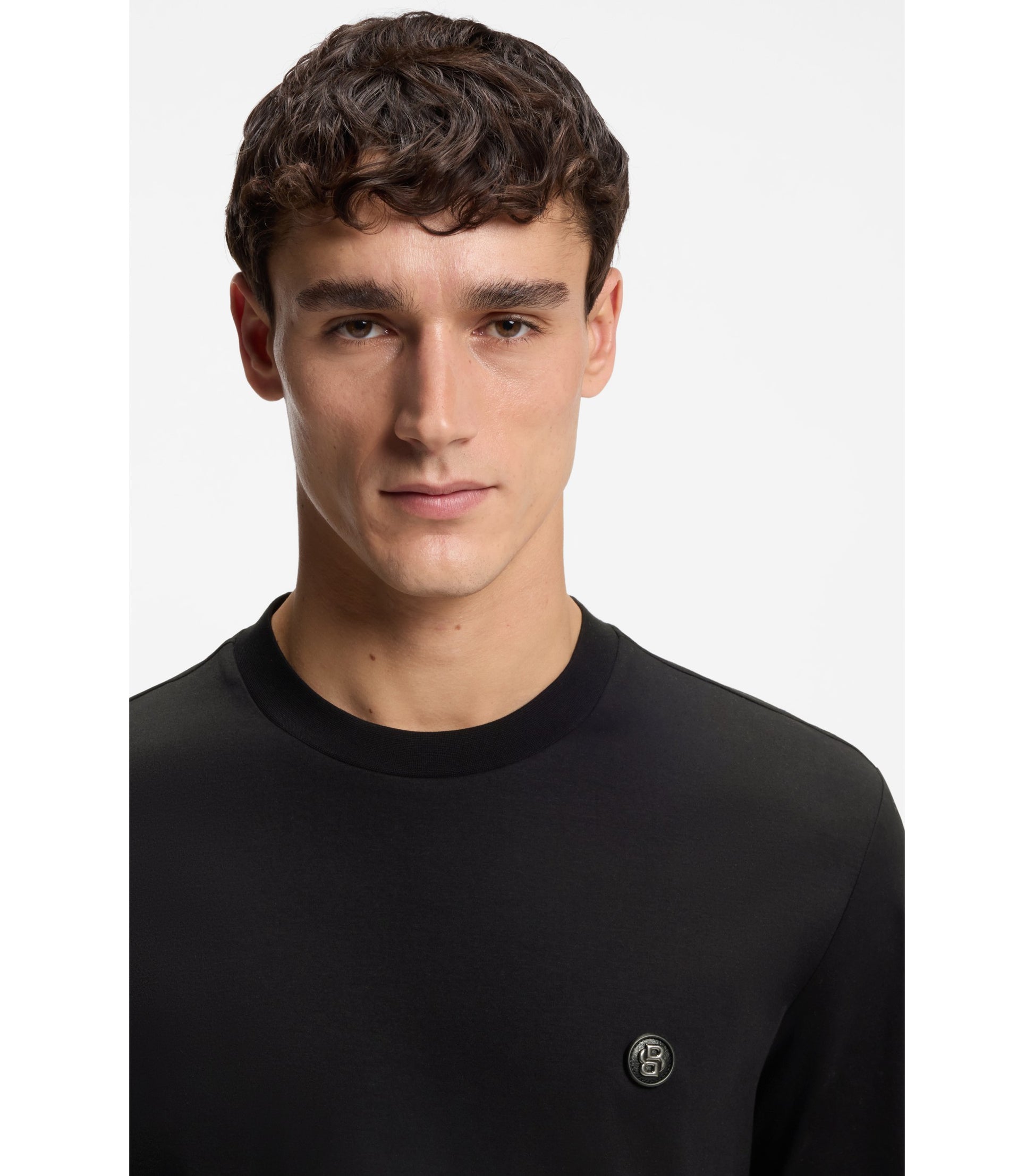 Cotton T-shirt with Double-B-monogram badge