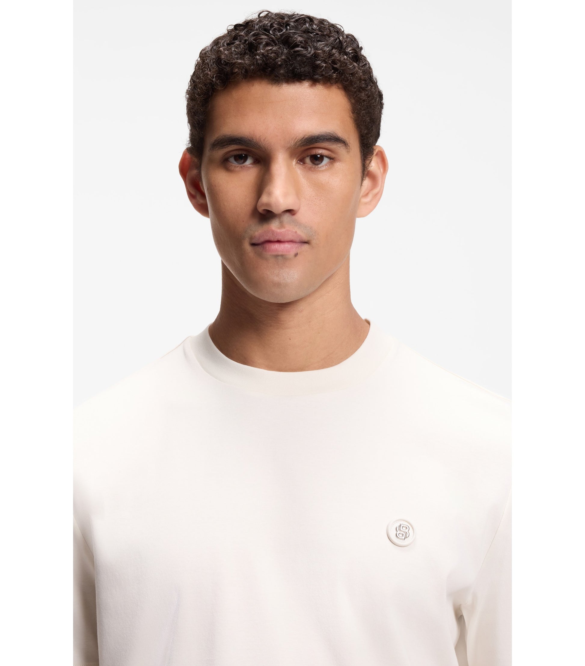 Cotton T-shirt with Double-B-monogram badge
