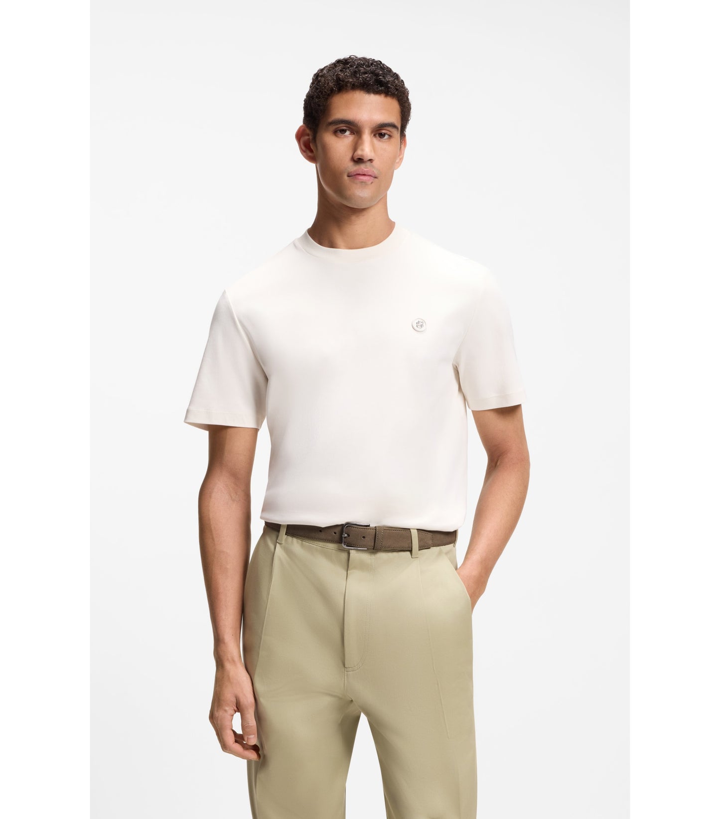 Cotton T-shirt with Double-B-monogram badge