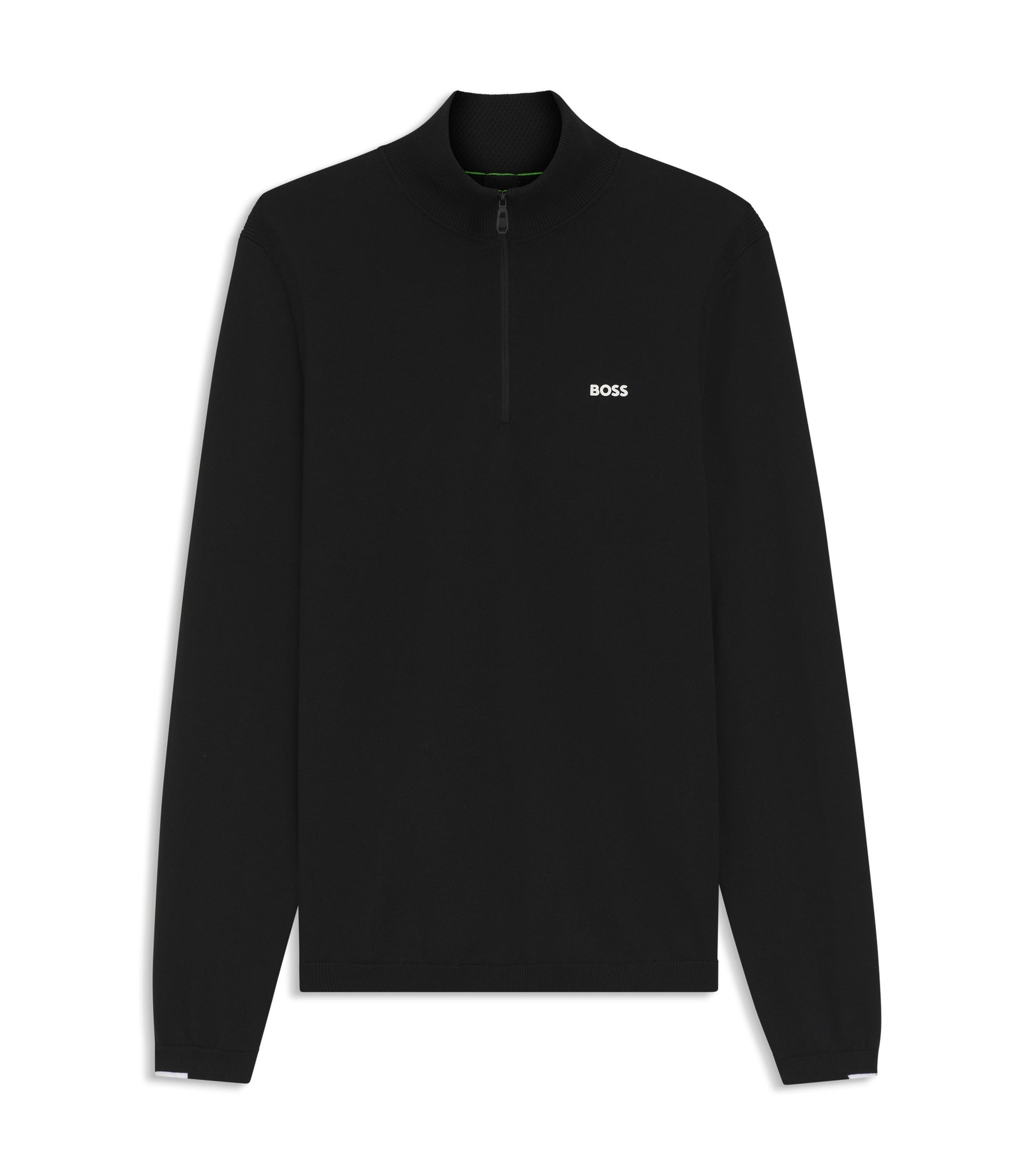 Cotton sweater with quarter zip