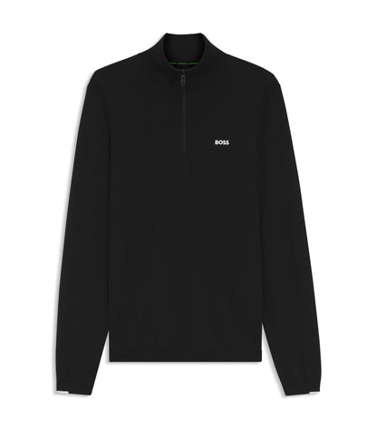Cotton sweater with quarter zip