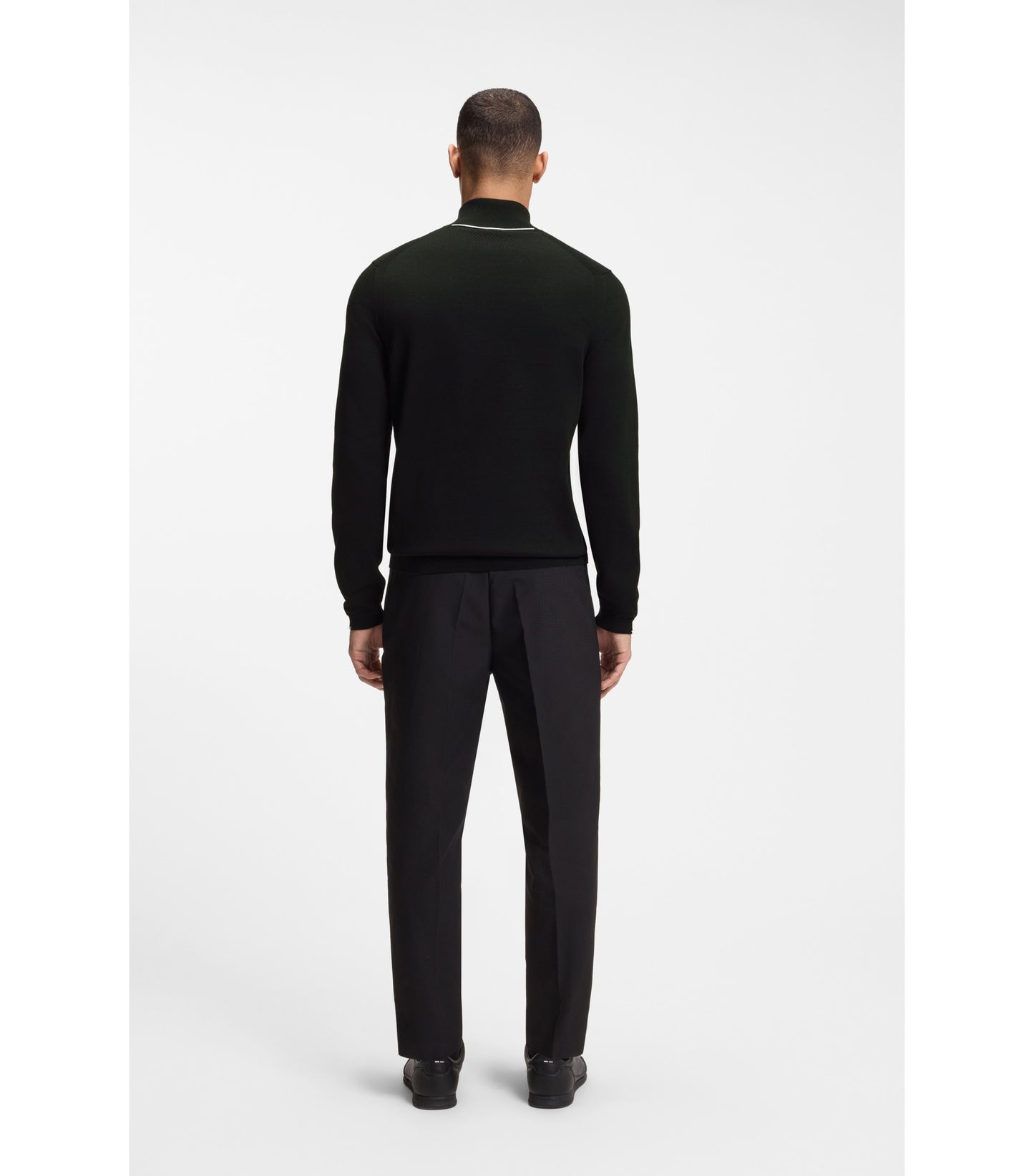 Cotton sweater with quarter zip