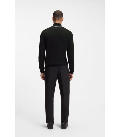 Cotton sweater with quarter zip