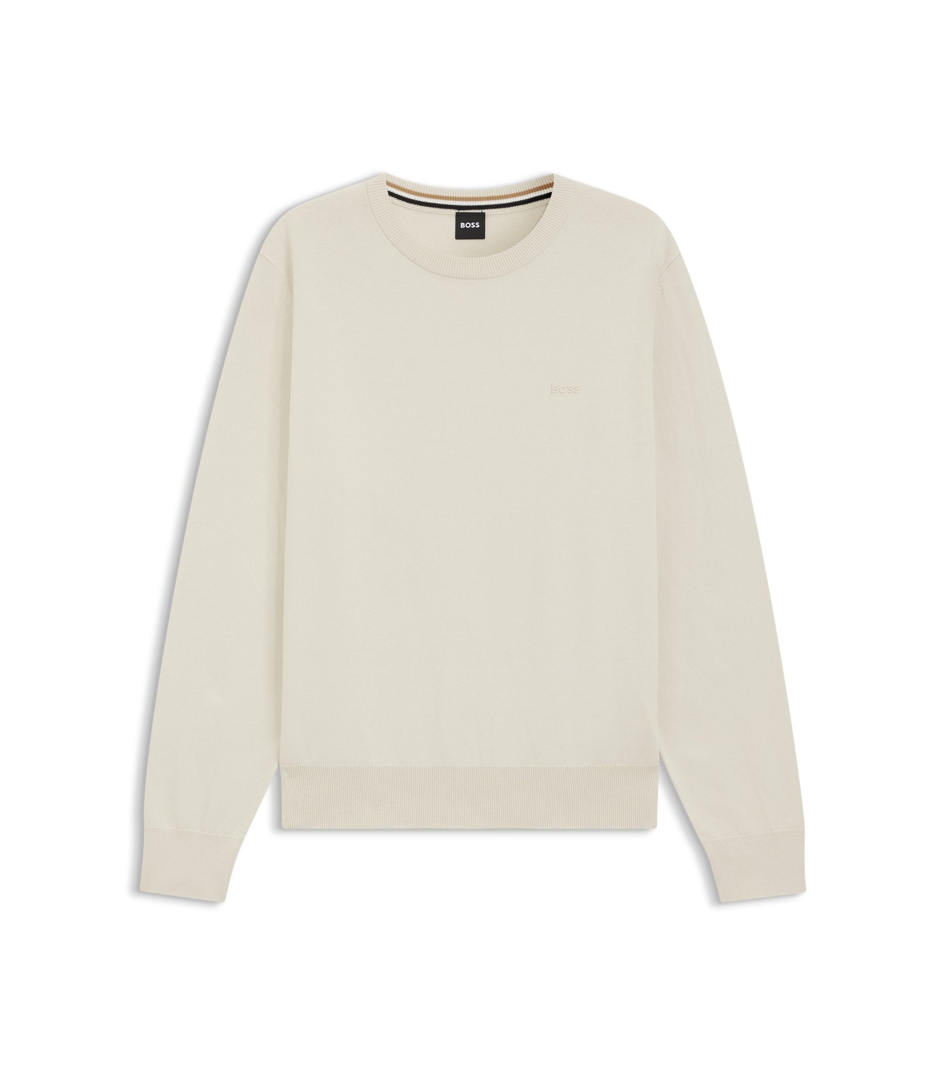 Cotton sweater with embroidered logo
