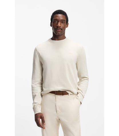 Cotton sweater with embroidered logo