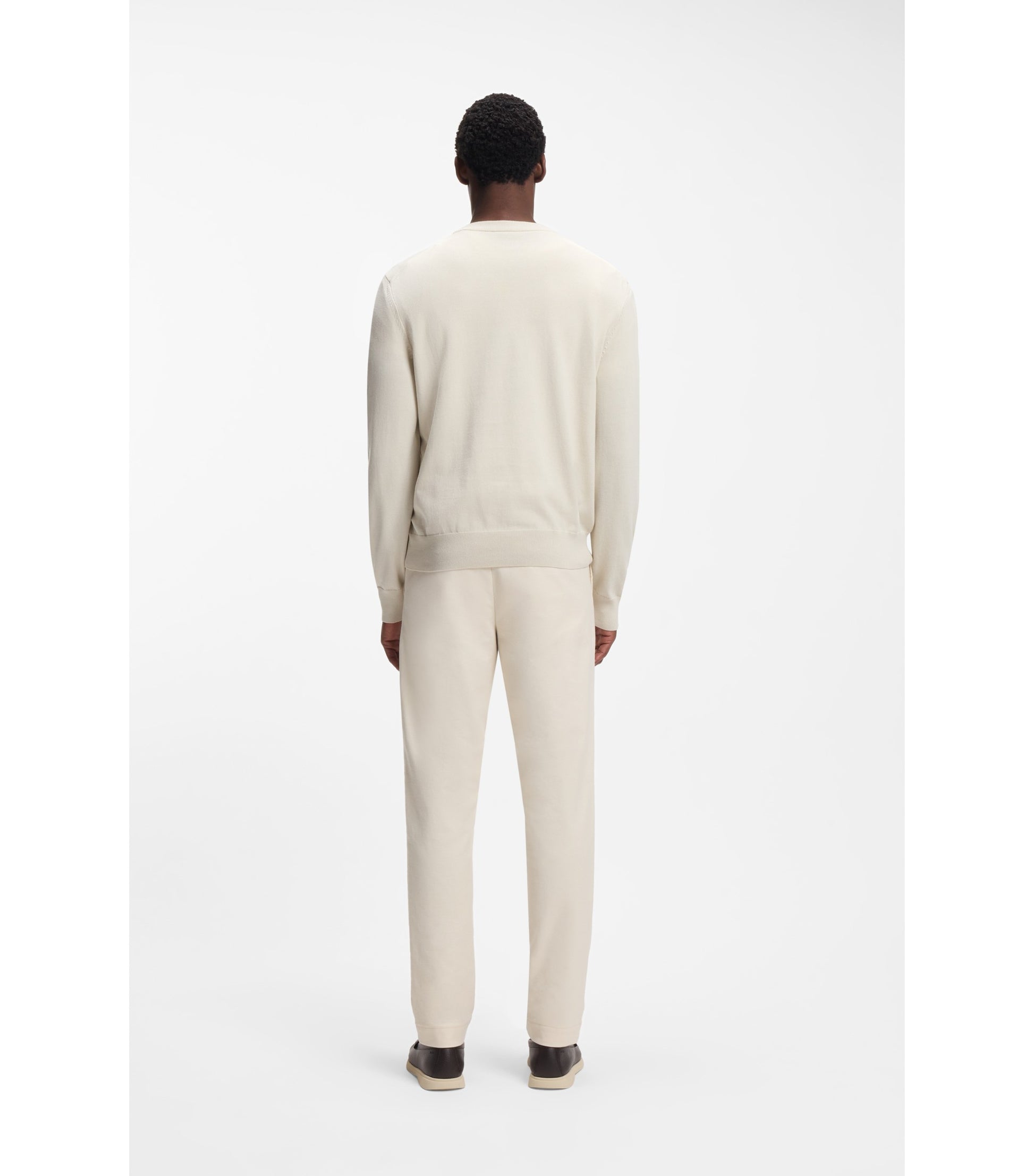 Cotton sweater with embroidered logo