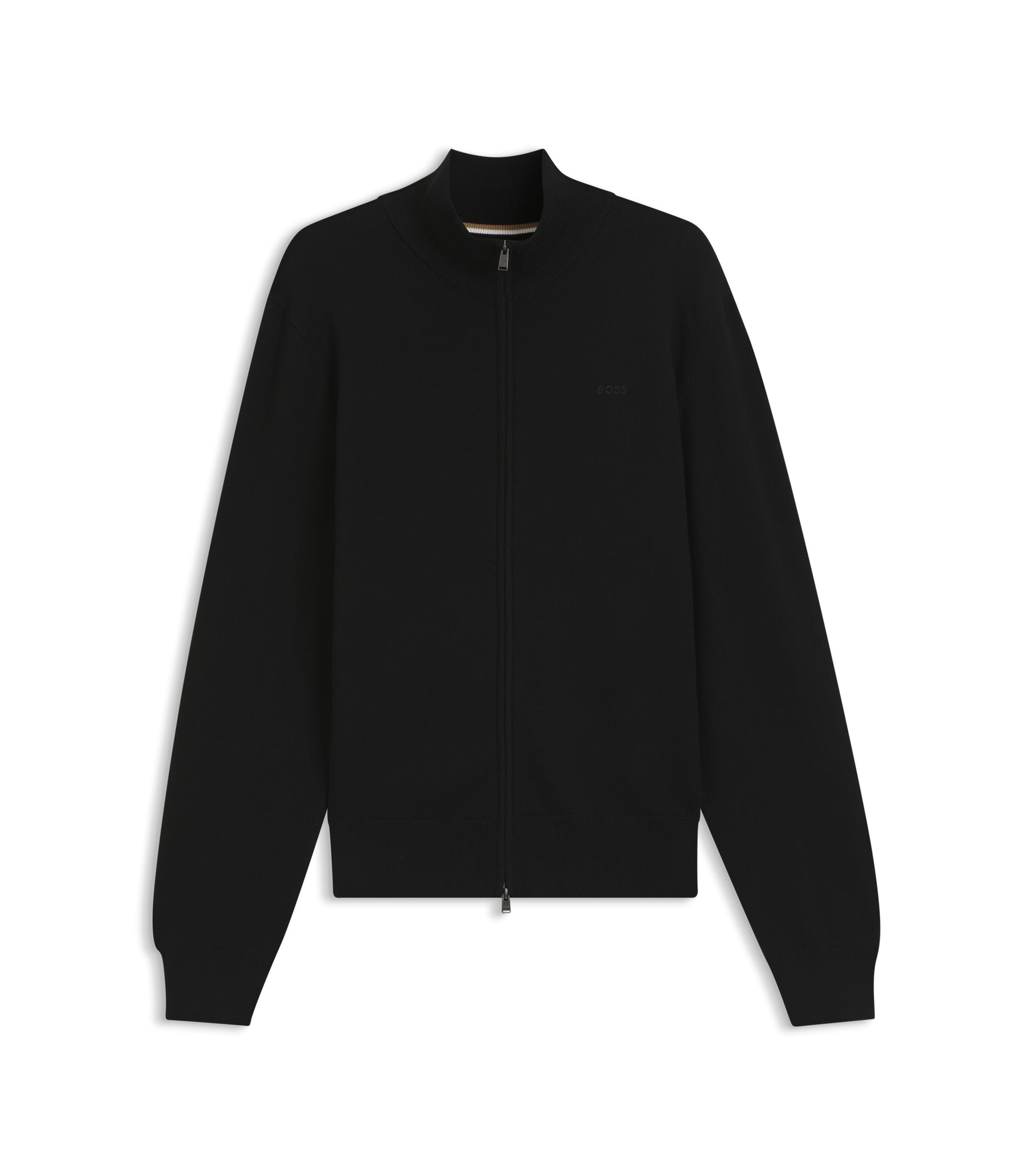 Knitted-cotton cardigan with embroidered logo