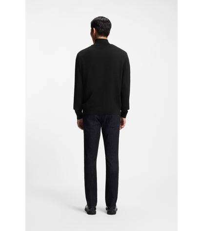 Knitted-cotton cardigan with embroidered logo