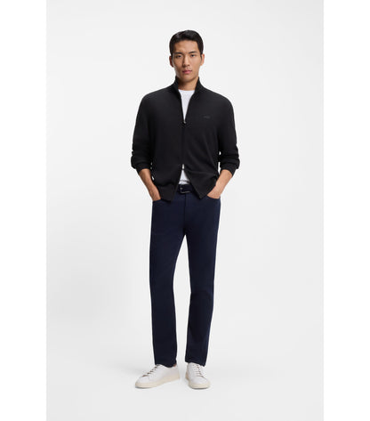 Knitted-cotton cardigan with embroidered logo