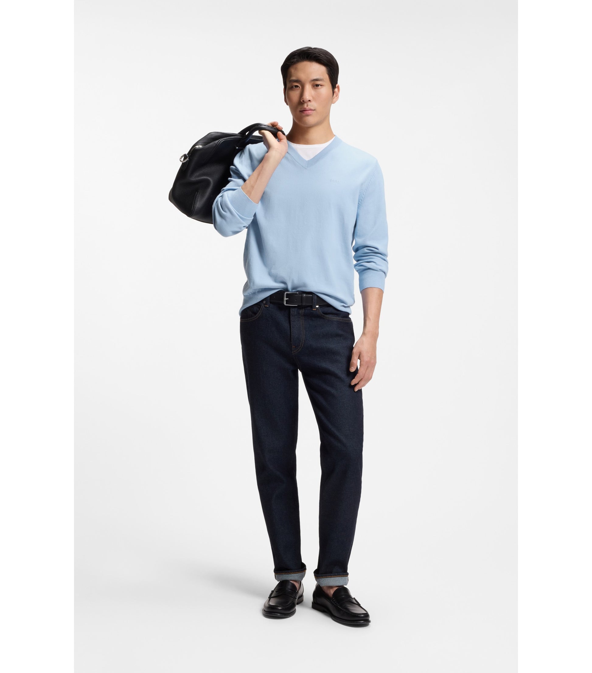 V-neck sweater in cotton