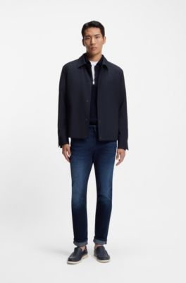 Relaxed-fit overshirt in a stretch-wool blend