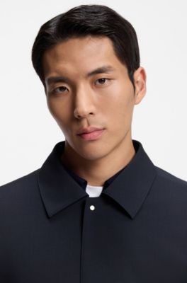 Relaxed-fit overshirt in a stretch-wool blend