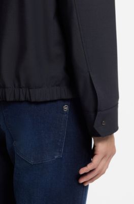 Relaxed-fit overshirt in a stretch-wool blend