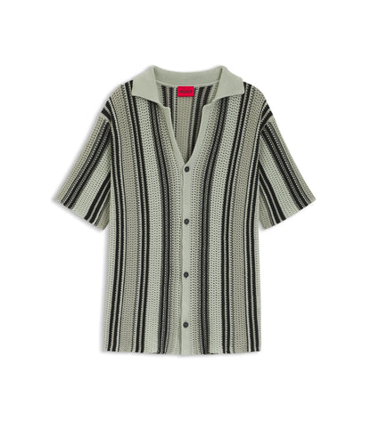 Relaxed-fit shirt in open-knit cotton
