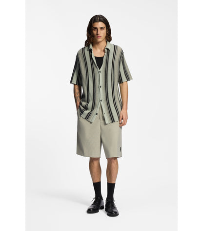 Relaxed-fit shirt in open-knit cotton