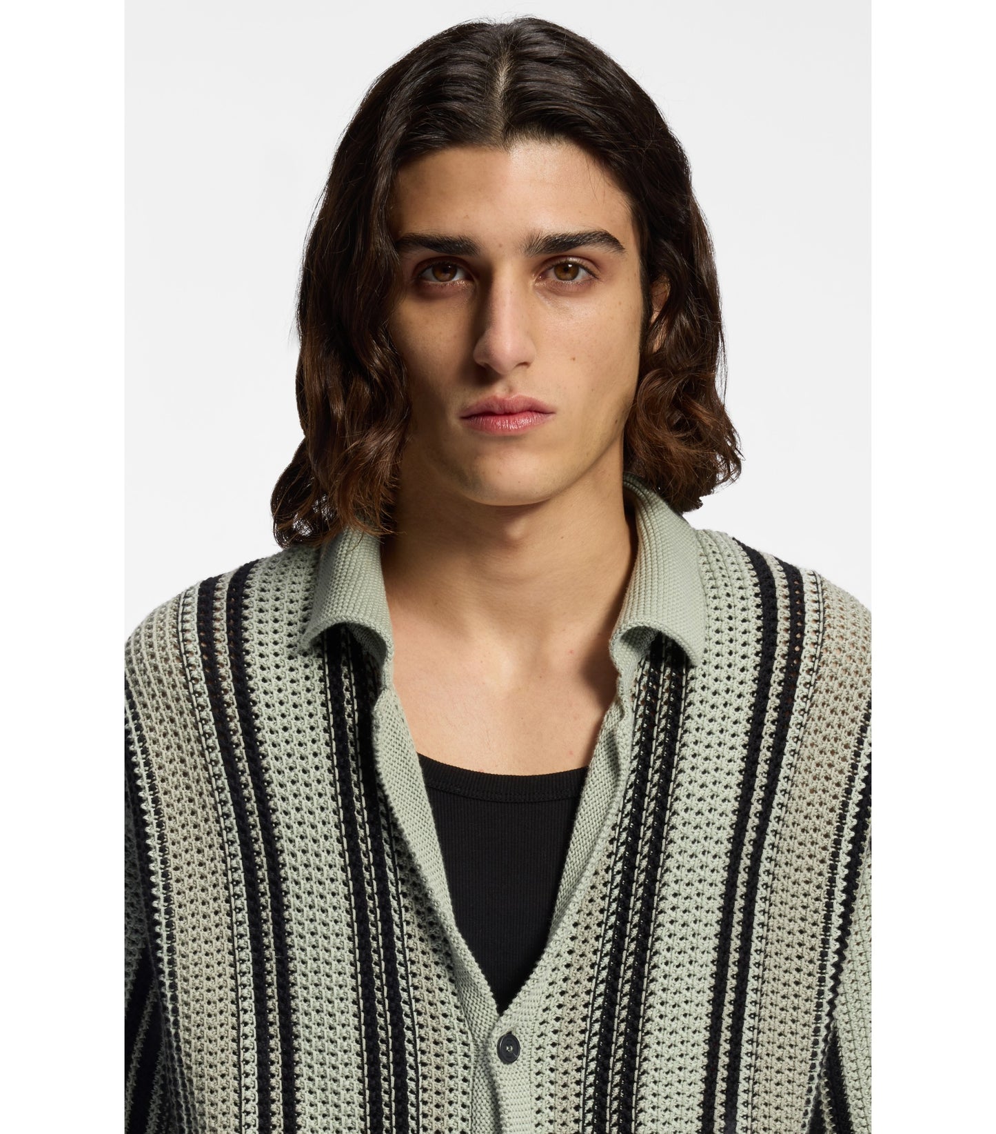 Relaxed-fit shirt in open-knit cotton