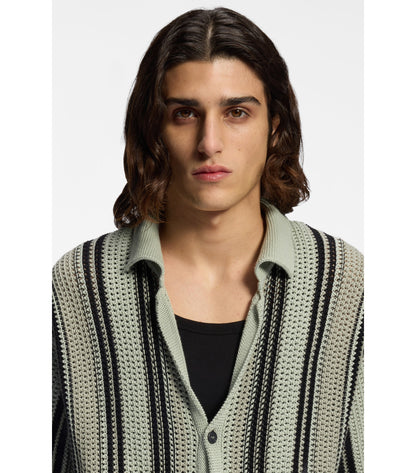 Relaxed-fit shirt in open-knit cotton