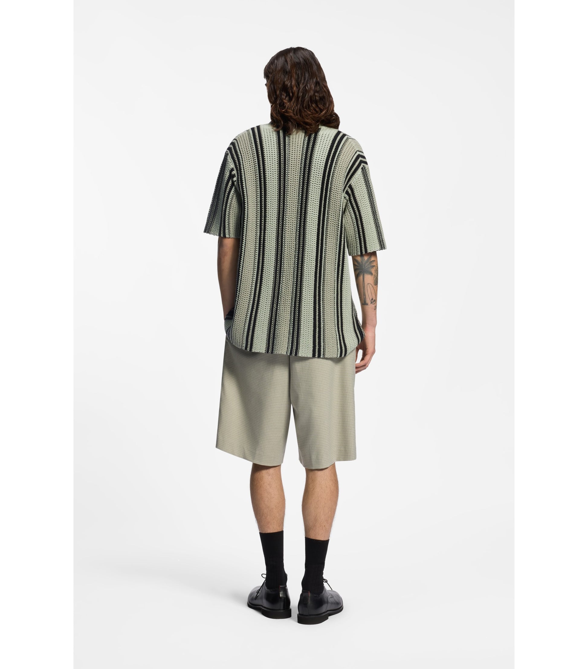 Relaxed-fit shirt in open-knit cotton