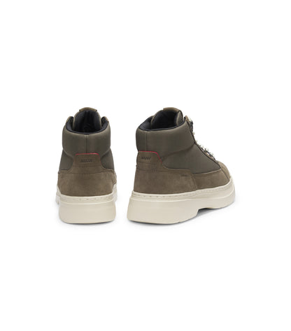 Hybrid boots in suede and canvas