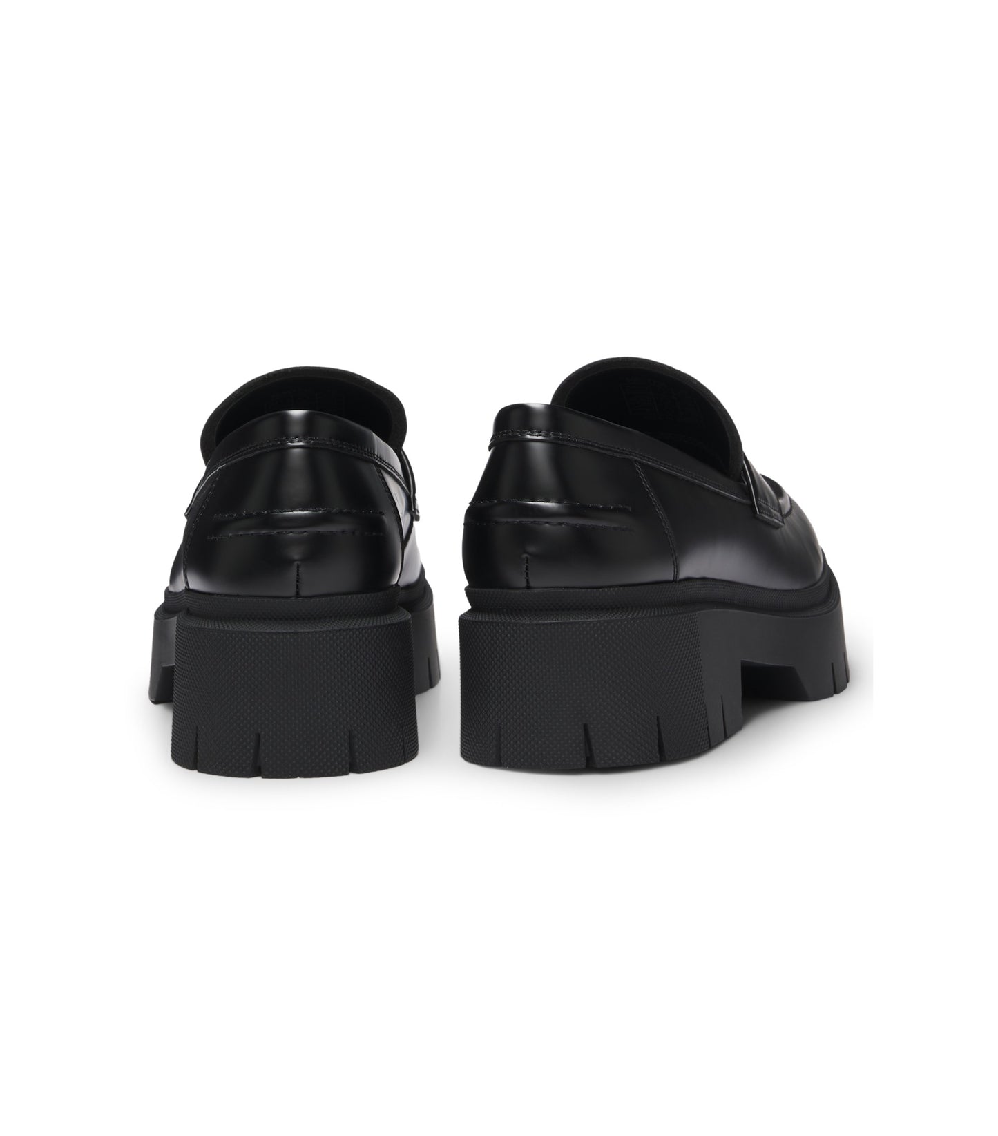 Stacked-logo loafers in faux leather
