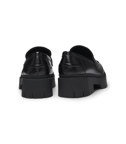 Stacked-logo loafers in faux leather